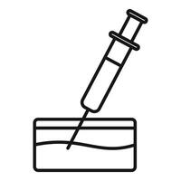 Laboratory syringe taking sample from liquid substance vector