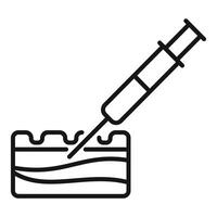 Syringe injecting substance into skin layers icon vector