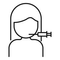 Simple vector of a doctor giving a patient an injection with a syringe