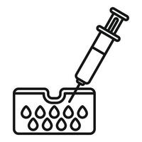 Syringe injecting substance into skin layer icon vector