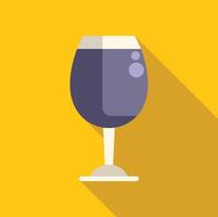 Glass of red wine standing on yellow background vector