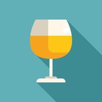 Glass of cognac standing on table icon flat design vector