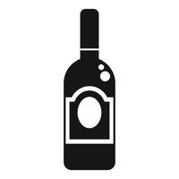 Closed bottle of wine with blank label simple icon vector