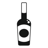 Black bottle silhouette with blank label for branding and mockup vector