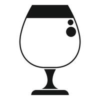 Glass of alcohol beverage with ice cubes floating in it icon simple style vector