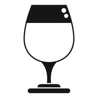 Glass of beer with foam standing on stand icon simple style vector