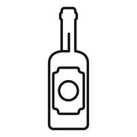 Minimalist icon of bottle featuring rounded label for branding vector