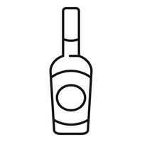 Bottle of liquor with blank label standing on white background vector