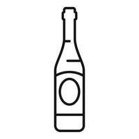 Minimalist vector illustration representing a bottle of wine with its label