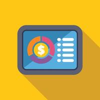 Financial app displaying pie chart with dollar sign for investment tracking vector