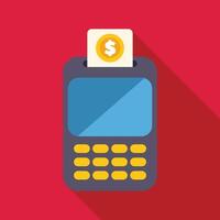 Credit card being swiped in pos terminal for payment vector