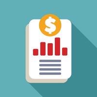 Financial report showing growing profit with increasing bar graph and dollar sign vector