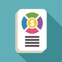 Business report showing financial chart with dollar sign and data table vector