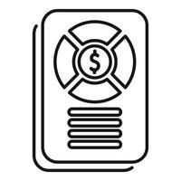 Mobile banking app displaying pie chart with dollar sign icon vector