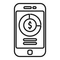 Mobile banking app showing pie chart with dollar sign vector