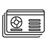 Credit cards stacked with pie chart representing spending analysis vector