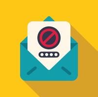 Email containing forbidden password notification icon vector