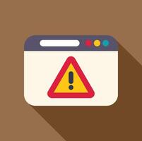 Website showing warning sign with exclamation point vector