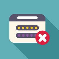 Web page with wrong password showing access denied message vector