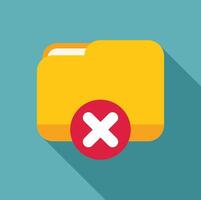 Yellow folder icon with red cross mark showing deletion vector