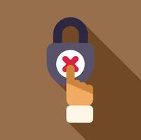 Businessman pressing a red cross button on a lock vector
