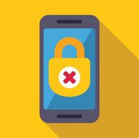 Smartphone showing security breach with unlocked padlock vector