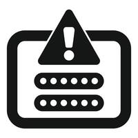 Warning sign with password form showing access denied vector