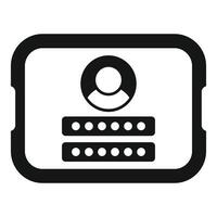 Smartphone displaying user profile with password vector