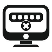 Computer security alert showing wrong password being entered vector