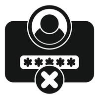 Access denied showing login authentication with password rejected vector