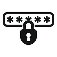 Padlock protecting password with asterisks representing private information vector