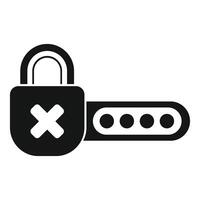 Padlock showing password being entered incorrectly vector