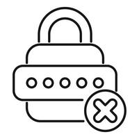 Padlock showing wrong password attempt icon showing access denied concept vector