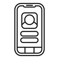Smartphone showing user profile with avatar picture and menu options icon vector