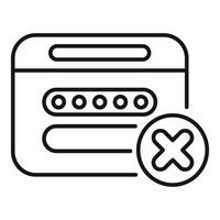 Web page showing wrong password icon in line style vector