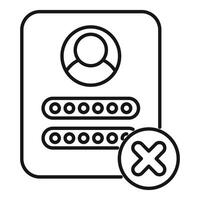 Login form with cross mark showing access denied concept vector