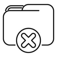 Delete folder icon showing file removal operation vector