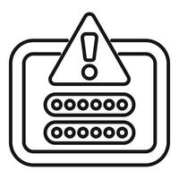 Warning system showing server error message with exclamation mark vector