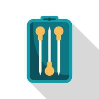 Awl set for leather working in box with long shadow vector