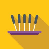 Chocolate covered marshmallow pops on a tray with long shadow vector