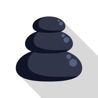 Stack of smooth black stones for spa treatment balancing on top of each other vector