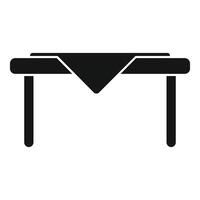 Tablecloth hanging over empty table icon vector