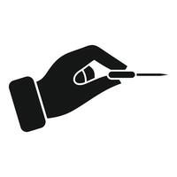 Hand holding dart preparing to throw it at target vector