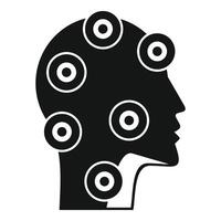 Silhouette head with sensors showing artificial intelligence concept vector