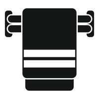 Clean towel hanging on heated rail dryer icon simple style vector
