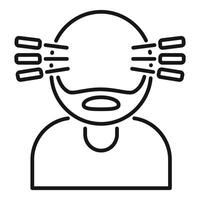 Man experiencing visual hallucinations from drugs or illness vector