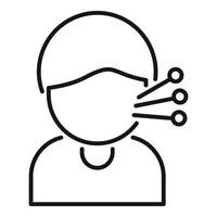 Person wearing a mask spreading virus using bio weapon vector