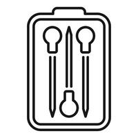 Meat thermometer set for grill in outline style vector