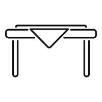 Minimalist tablecloth on rectangular table icon showing dining room furniture vector