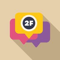 Speech bubble icon with 2f symbol indicating second floor in a building vector